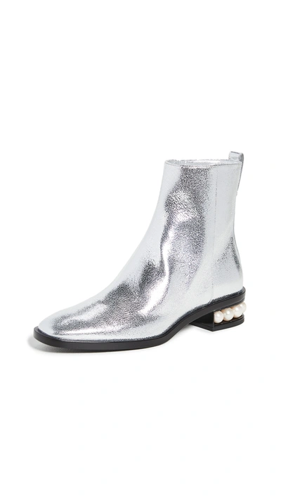 Shop Nicholas Kirkwood 30mm Casati Ankle Boots In Silver