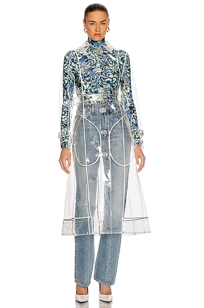 Shop Paco Rabanne Clear Trench Coat In Transparent