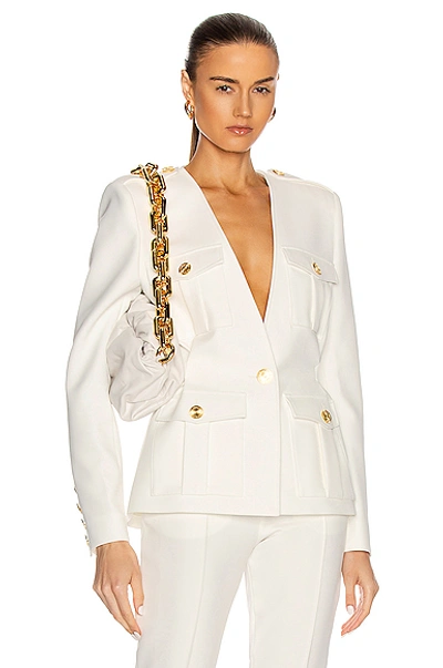 Shop Alexandre Vauthier Cinched Waist Jacket In Off White