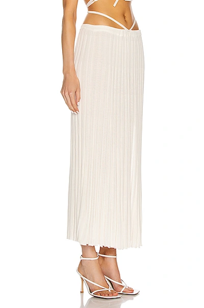 Shop Christopher Esber Pleated Knit Tie Skirt In Natural