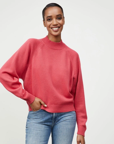 Shop Lafayette 148 Plus-size Cashmere Round Sleeve Crewneck Sweater In Sorbet