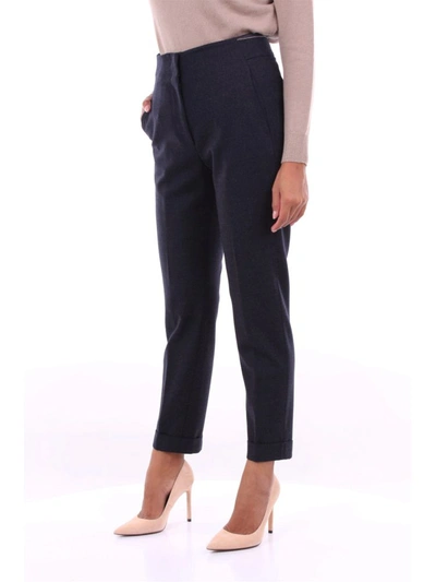 Shop Peserico Women's Blue Wool Pants