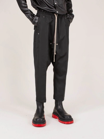 Shop Rick Owens Pantaloni Bela Cropped In Black