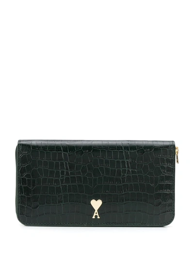 Shop Ami Alexandre Mattiussi Ami De Coeur Wallet In Green