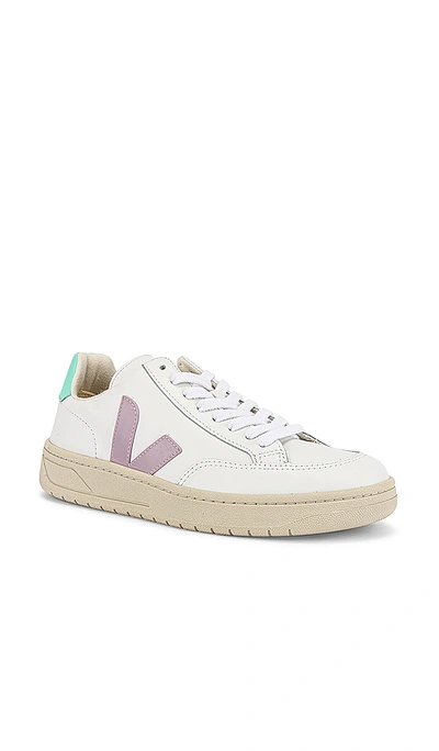 Shop Veja V-12 Sneaker In Extra White  Parme & Turquoise