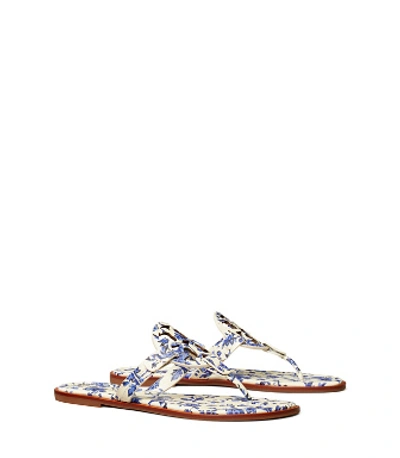 Shop Tory Burch Miller Sandal, Printed Leather In Blue Branches