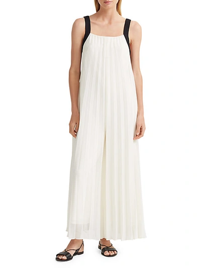 Shop Club Monaco Pleated Wide-leg Jumpsuit In Cream