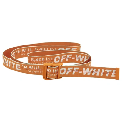 Pre-owned Off-white Industrial Belt (ss19) Orange/white