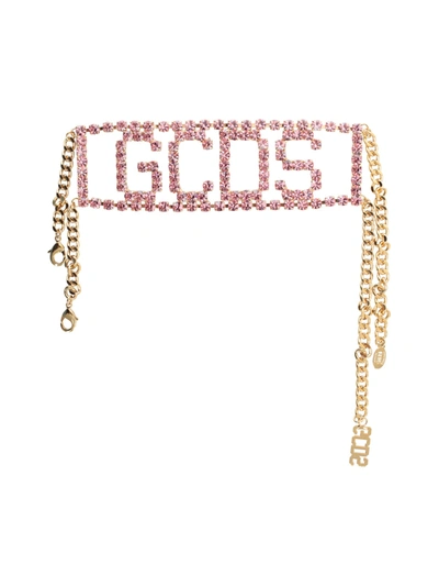 Shop Gcds Logo Choker In Pink