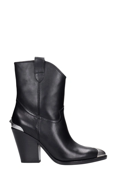 Shop Ash Elvis Texan Ankle Boots In Black Leather