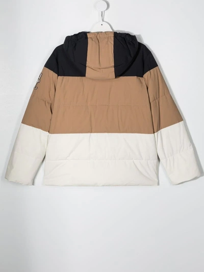 Shop Brunello Cucinelli Quilted Colour-block Jacket In Neutrals