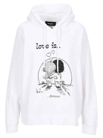 Dsquared2 Love Is Forever Sweatshirt In White In White