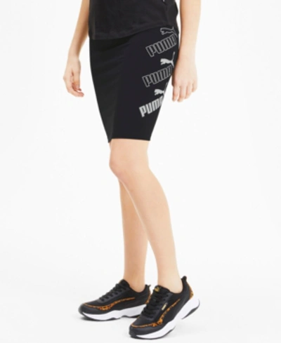 Shop Puma Women's Amplified Bodycon Skirt In  Black