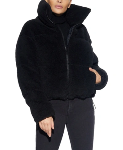 Shop Apparis Faux-sherpa Puffer Teddy Coat, Created For Macy's In Black