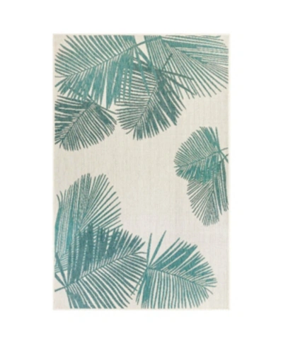 Shop Liora Manne Carmel Palm 3'3" X 4'11" Outdoor Area Rug In Aqua