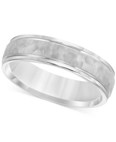 Shop Cole Haan Hammered Texture Band In Sterling Silver