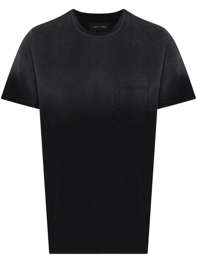 Shop Les Tien Ombre-effect Cotton T-shirt In Black