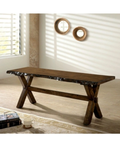 Shop Furniture Of America Terra X-shaped Trestle Bench In Walnut