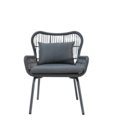 Shop Noble House Southport Outdoor Club Chairs With Cushions, Set Of 2 In Gray