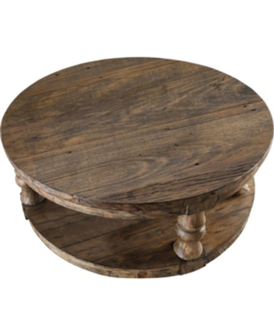 Shop Furniture Of America Sault Creek Round Coffee Table In Brown