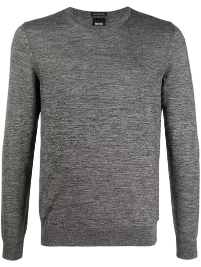 Shop Hugo Boss Grey Wool Sweatshirt