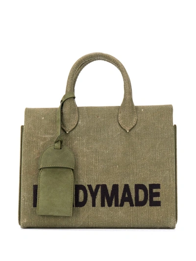 Readymade Logo Print Shopping Bag In Green