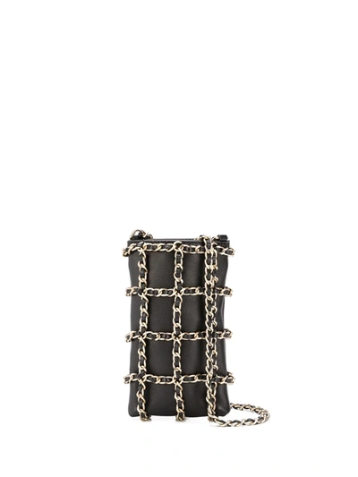 Pre-owned Chanel Caged Crossbody Mini Bag In Black