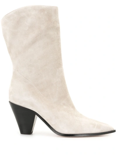Shop Paige Landyn Cone-heel Boots In Neutrals