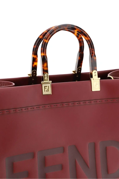 Shop Fendi Sunshine Medium Tote Bag In Red,purple