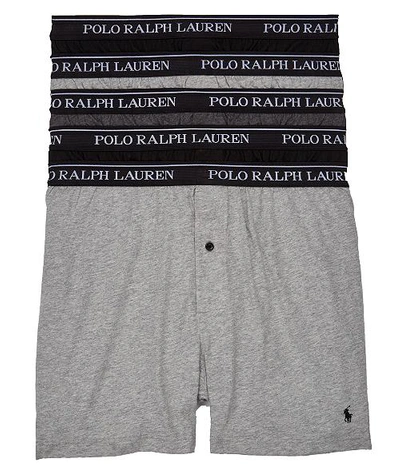 Shop Polo Ralph Lauren Classic Fit Cotton Boxer 5-pack In Black,grey