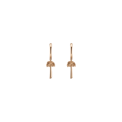 Shop Aurate Gold Palm Huggie Earrings In Gold/ Pink