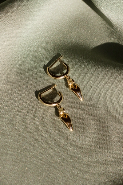 Shop Aurate Gold Toucan Huggie Earrings In Gold/ Pink