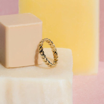 Shop Aurate Love Me Knot Ring In Gold/ Pink