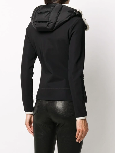 Shop Moncler Cardigan With Down Coat In Black