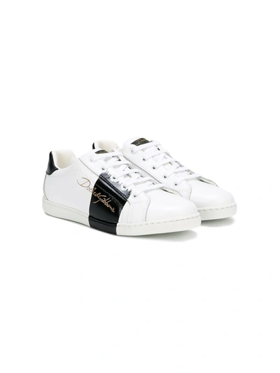 Shop Dolce & Gabbana Signature Print Sneakers In White