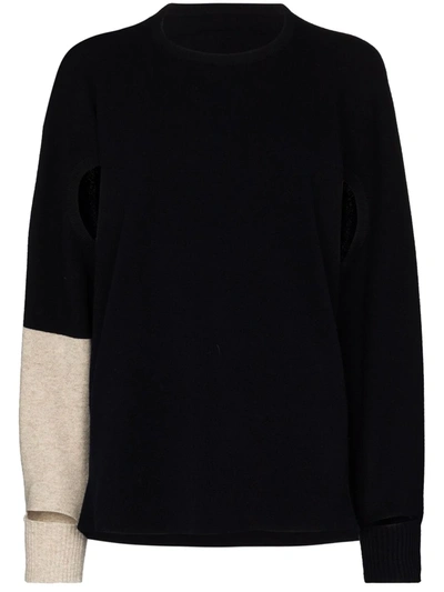 Shop Issey Miyake Cut-out Panelled Sweatshirt In Blue