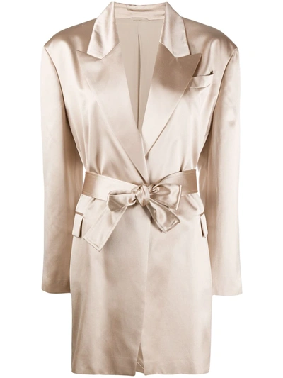 Shop Brunello Cucinelli Silk-blend Blazer In Neutrals