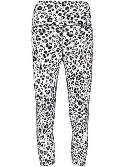 Shop Adidas By Stella Mccartney True Pur Leopard-print Leggings In White
