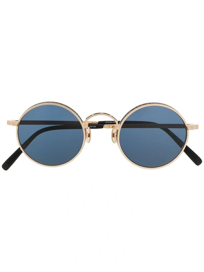 Shop Matsuda Round-frame Logo Sunglasses In Gold