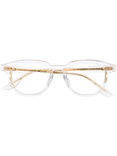 Shop Dita Eyewear Transparent Square-frame Glasses In White