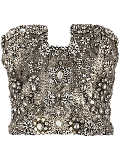 Shop Alexander Mcqueen Sleeveless Beaded Top In Gold