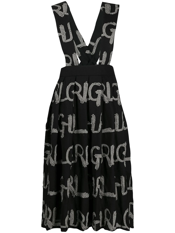 black and white pinafore