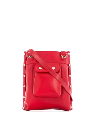 Shop Junya Watanabe Studded Faux Leather Crossbody Bag In Red