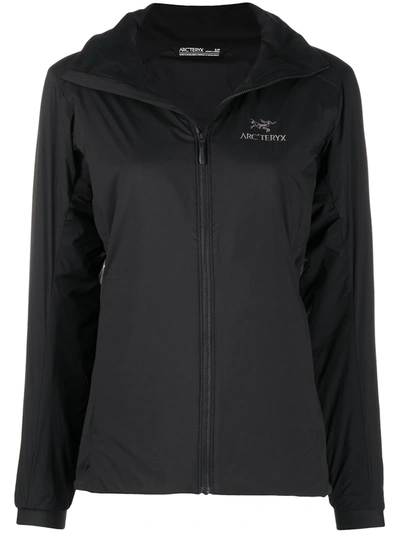 Shop Arc'teryx Zip-up Logo Print Jacket In Black