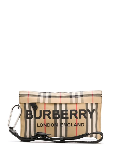 Shop Burberry Vintage Check Clutch Bag In Neutrals