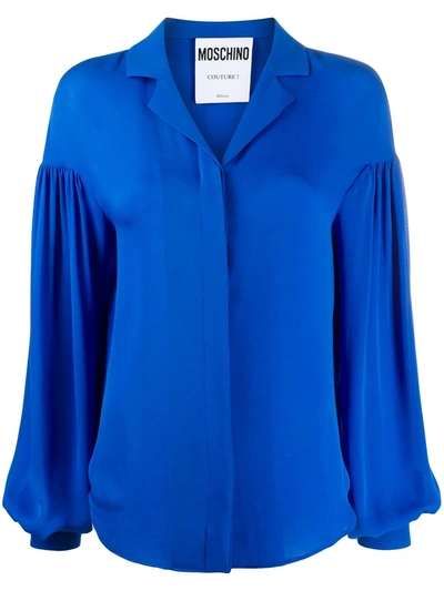 Shop Moschino Puff-sleeve Shirt In Blue