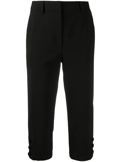 Shop Moschino Below-the-knee Cropped Trousers In Black