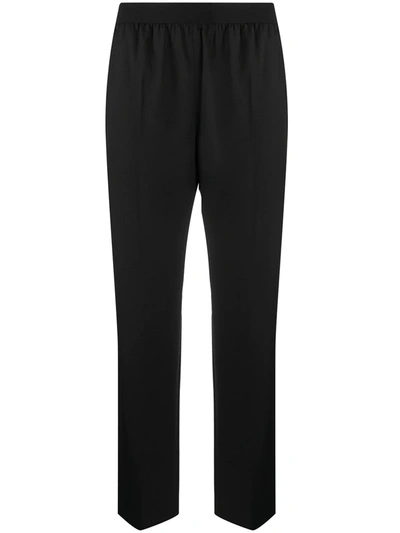 Shop Agnona Elasticated Loose Fit Trousers In Black
