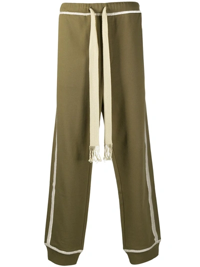 Shop Loewe Anagram Embroidered Track Pants In Green