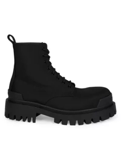Shop Balenciaga Strike Nylon Combat Boots In Black